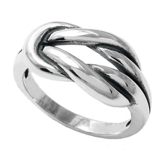 Simple Ladies' Love Knot Ring in Sterling Silver - Picture 1 of 2